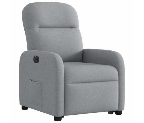 Sillón eléctrico reclinable elevable de tela gris claro