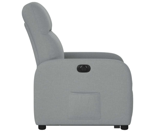 Sillón eléctrico reclinable elevable de tela gris claro