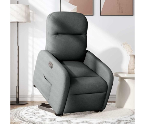 Sillón eléctrico reclinable elevable de tela gris oscuro