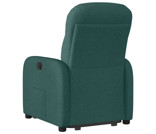 Sillón eléctrico reclinable elevable de tela verde oscuro