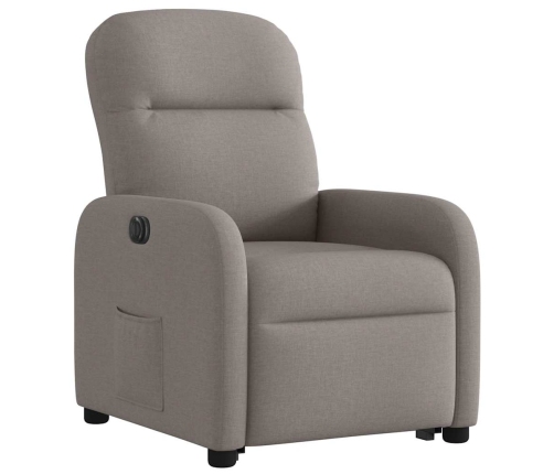 Sillón eléctrico reclinable elevable de tela gris taupe