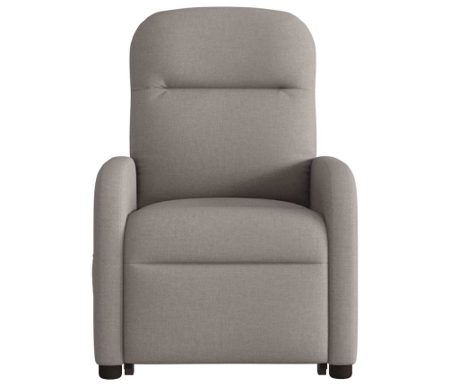 Sillón eléctrico reclinable elevable de tela gris taupe