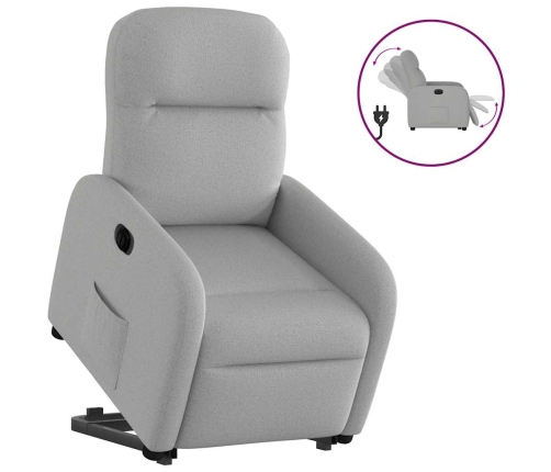 Sillón eléctrico reclinable elevable de tela gris nube