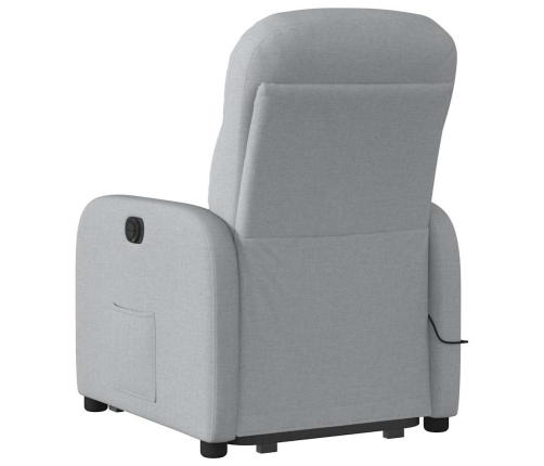 Sillón de masaje eléctrico reclinable elevable tela gris claro