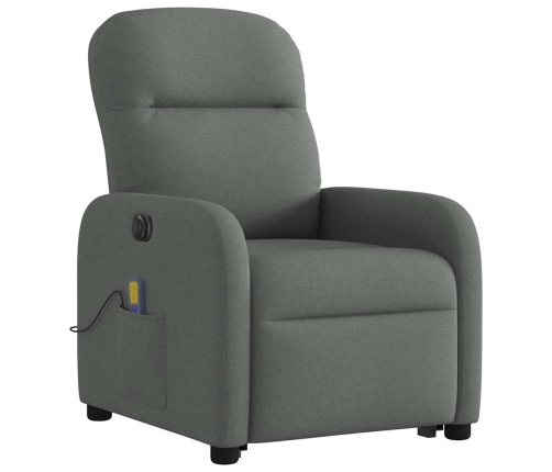 Sillón de masaje eléctrico reclinable elevable tela gris oscuro