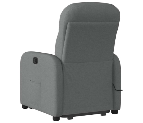 Sillón de masaje eléctrico reclinable elevable tela gris oscuro