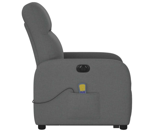 Sillón de masaje eléctrico reclinable elevable tela gris oscuro