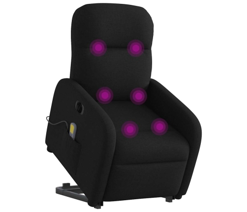 Sillón de masaje eléctrico reclinable elevable tela negro