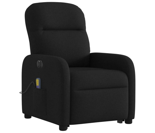 Sillón de masaje eléctrico reclinable elevable tela negro