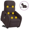 Sillón masaje eléctrico reclinable elevable tela marrón oscuro