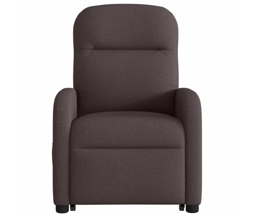 Sillón masaje eléctrico reclinable elevable tela marrón oscuro