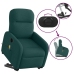 Sillón masaje eléctrico reclinable elevable tela verde oscuro