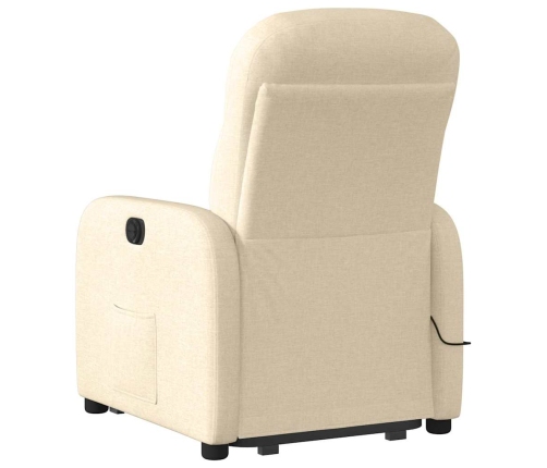 Sillón de masaje eléctrico reclinable elevable tela crema