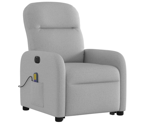 Sillón de masaje eléctrico reclinable elevable tela gris nube