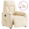 Sillón reclinable eléctrico tela de microfibra beige