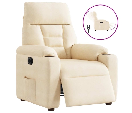 Sillón reclinable eléctrico tela de microfibra beige