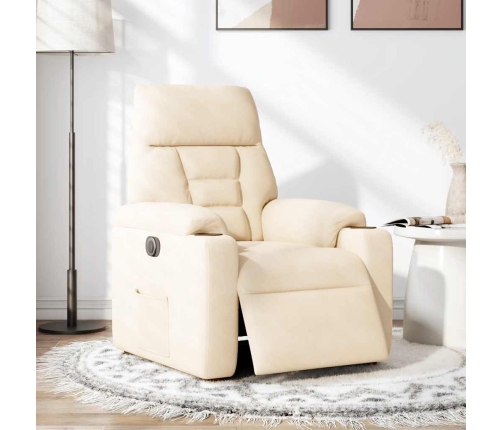 Sillón reclinable eléctrico tela de microfibra beige