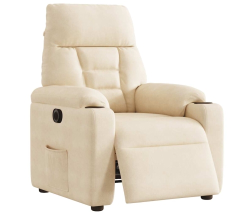 Sillón reclinable eléctrico tela de microfibra beige