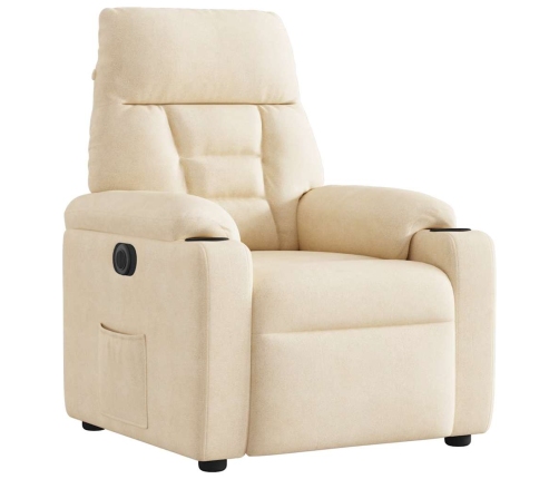 Sillón reclinable eléctrico tela de microfibra beige