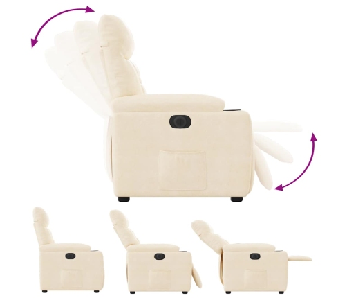 Sillón reclinable eléctrico tela de microfibra beige