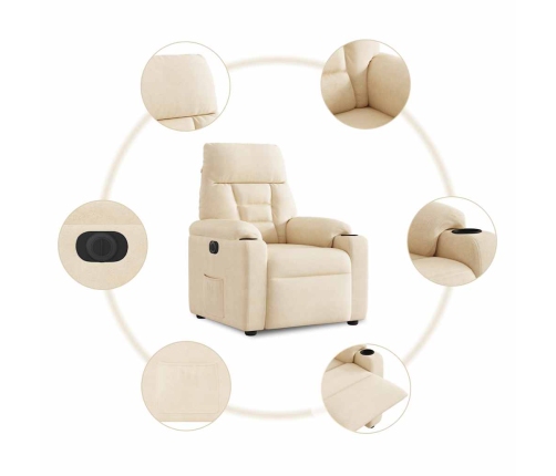 Sillón reclinable eléctrico tela de microfibra beige