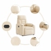 Sillón reclinable eléctrico tela de microfibra beige