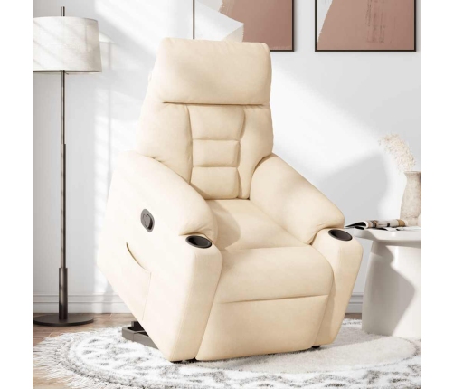 Sillón reclinable elevable tela de microfibra beige