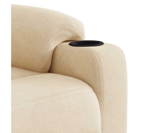 Sillón reclinable elevable tela de microfibra beige