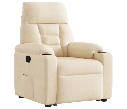 Sillón reclinable elevable tela de microfibra beige