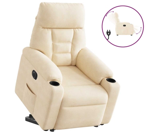 Sillón eléctrico reclinable elevable tela microfibra beige