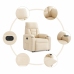 Sillón eléctrico reclinable elevable tela microfibra beige