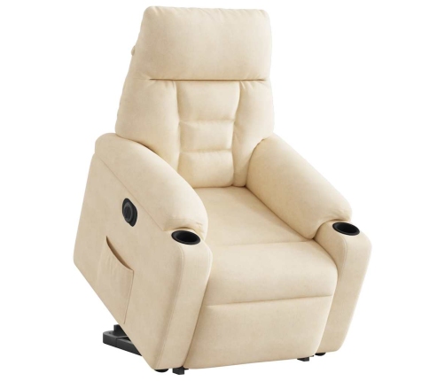 Sillón eléctrico reclinable elevable tela microfibra beige