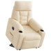 Sillón eléctrico reclinable elevable tela microfibra beige