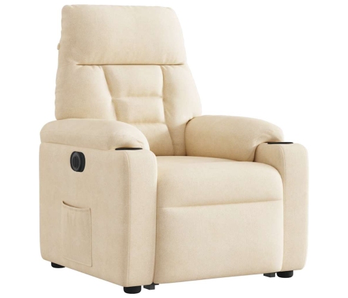 Sillón eléctrico reclinable elevable tela microfibra beige