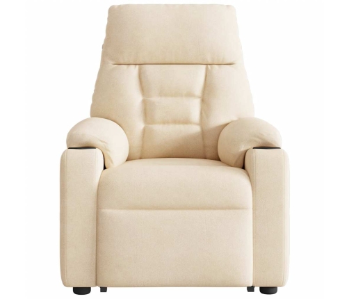 Sillón eléctrico reclinable elevable tela microfibra beige