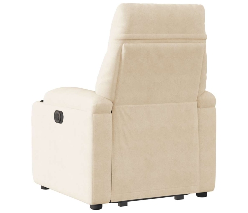 Sillón eléctrico reclinable elevable tela microfibra beige