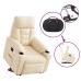 Sillón eléctrico reclinable elevable tela microfibra beige