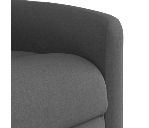 Sillón reclinable eléctrico de tela gris oscuro