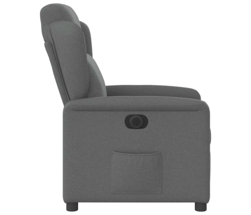 Sillón reclinable eléctrico de tela gris oscuro