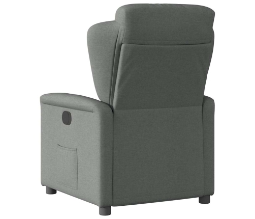 Sillón reclinable eléctrico de tela gris oscuro