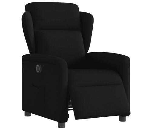 Sillón reclinable eléctrico de tela negro