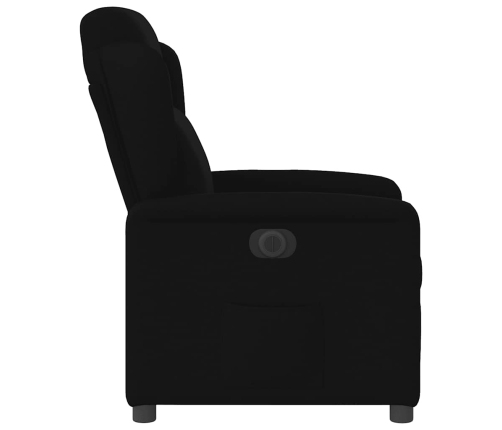 Sillón reclinable eléctrico de tela negro