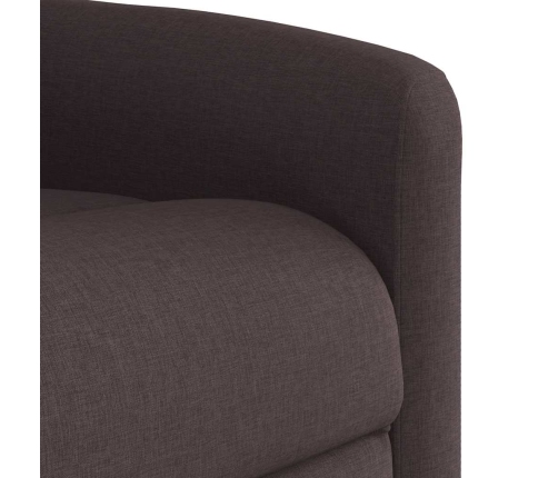 Sillón reclinable eléctrico tela marrón oscuro