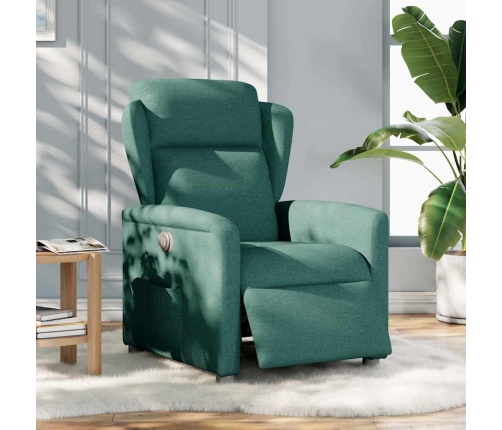 Sillón reclinable eléctrico tela verde oscuro