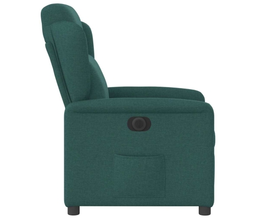 Sillón reclinable eléctrico tela verde oscuro