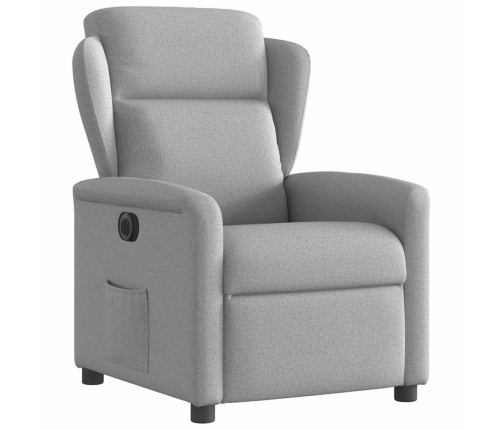 Sillón reclinable eléctrico de tela gris nube