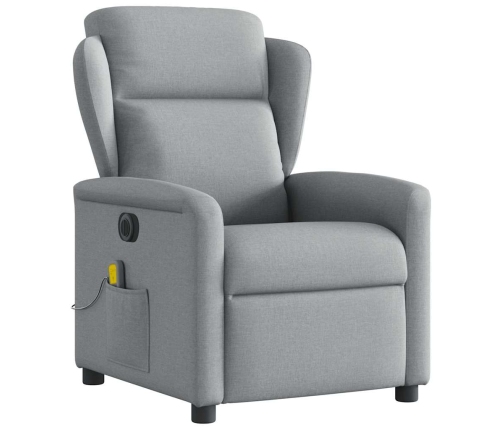 Sillón reclinable de masaje eléctrico tela gris claro