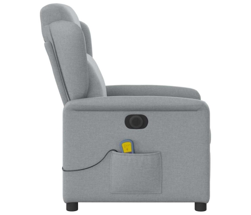 Sillón reclinable de masaje eléctrico tela gris claro