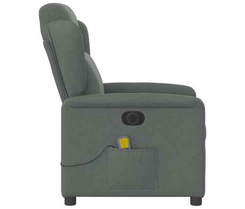 Sillón reclinable de masaje eléctrico tela gris oscuro