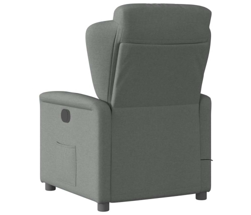 Sillón reclinable de masaje eléctrico tela gris oscuro